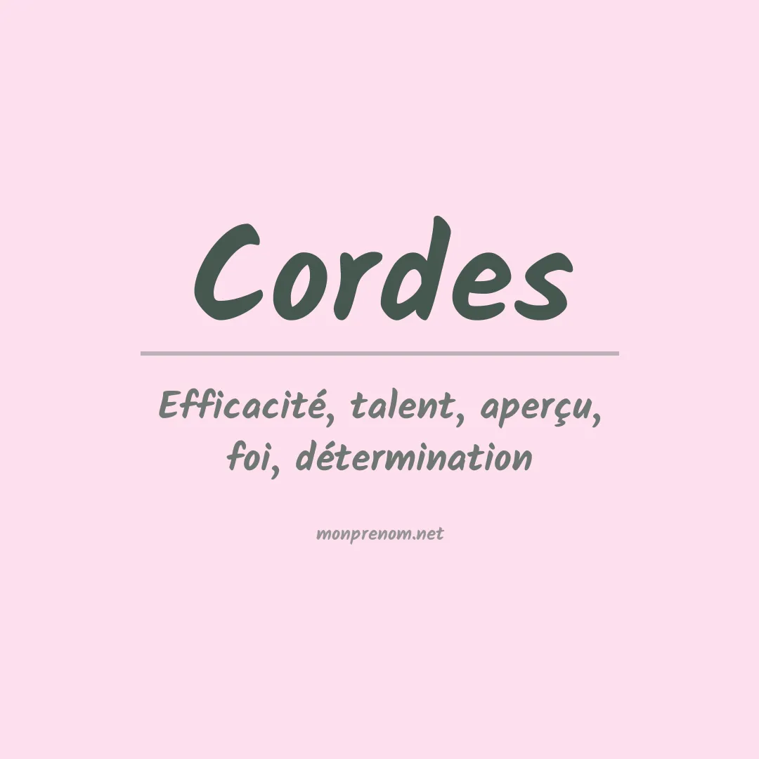Prénom Cordes