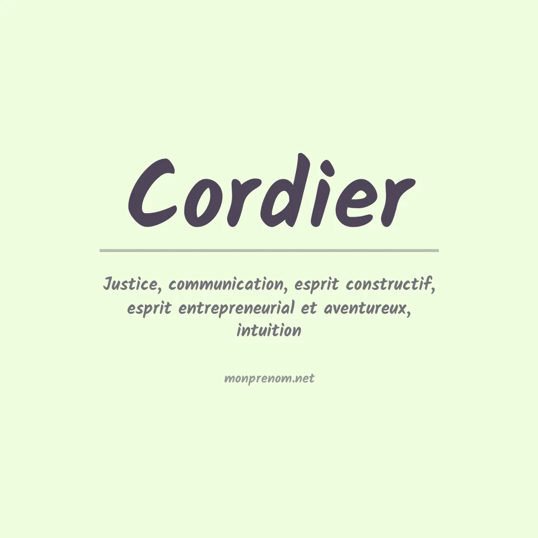 Prénom Cordier