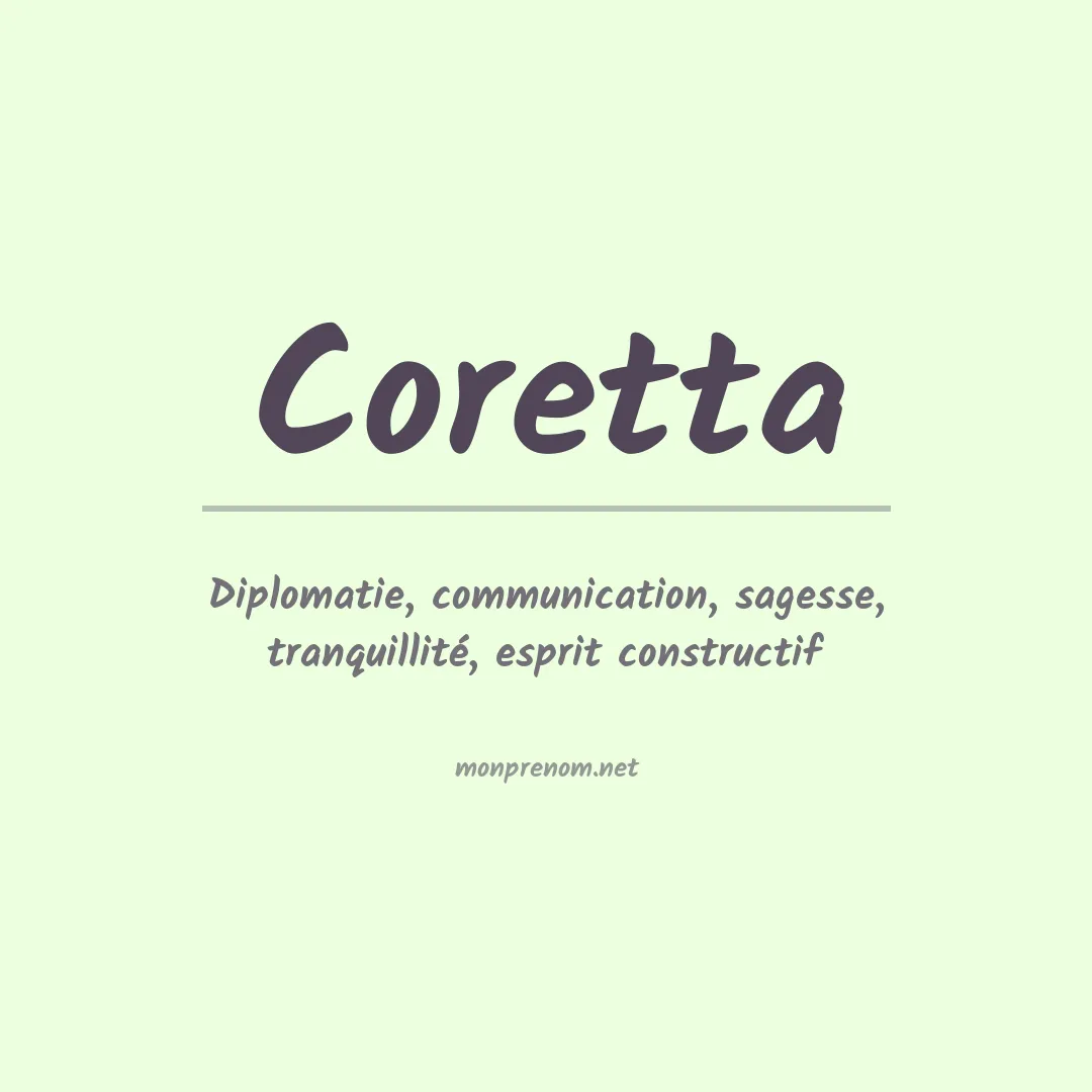 Signification du prénom Coretta