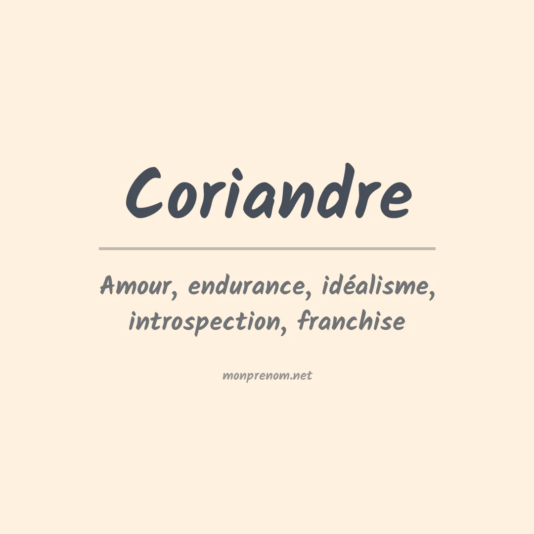 Prénom Coriandre
