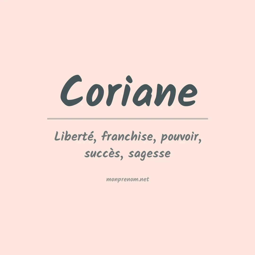 Signification du prénom Coriane