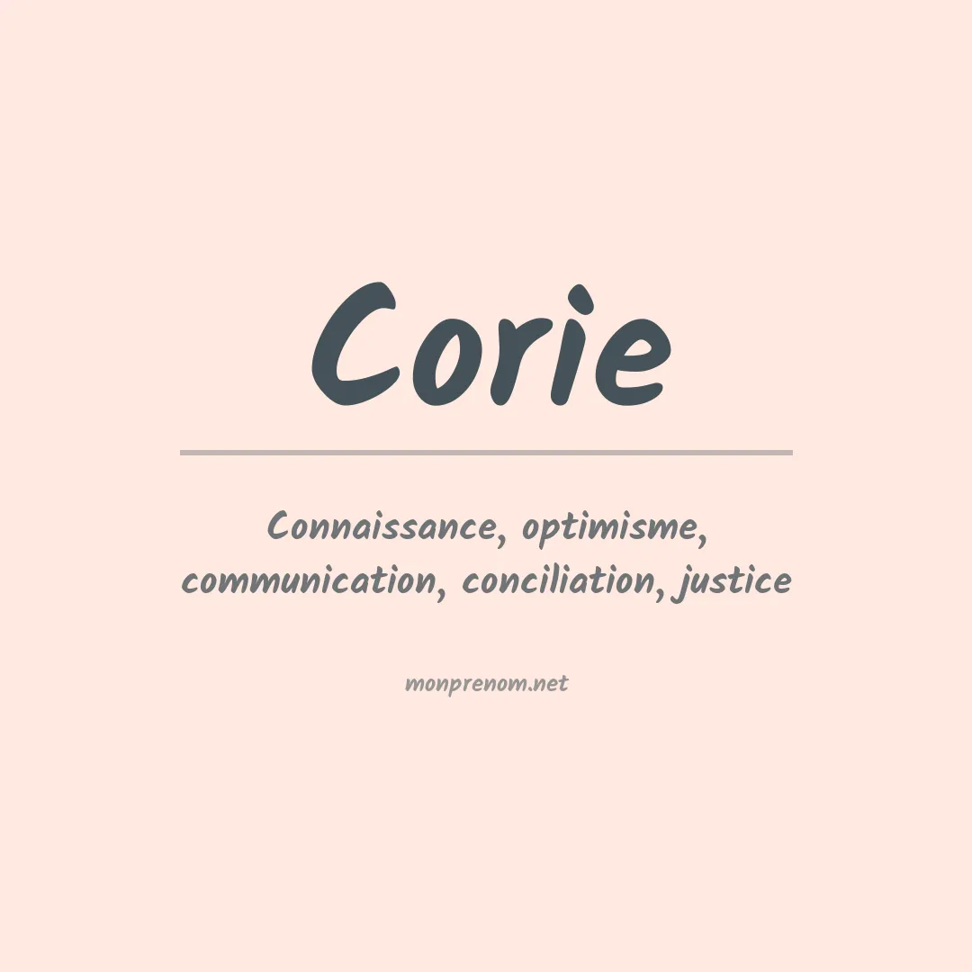 Signification du prénom Corie