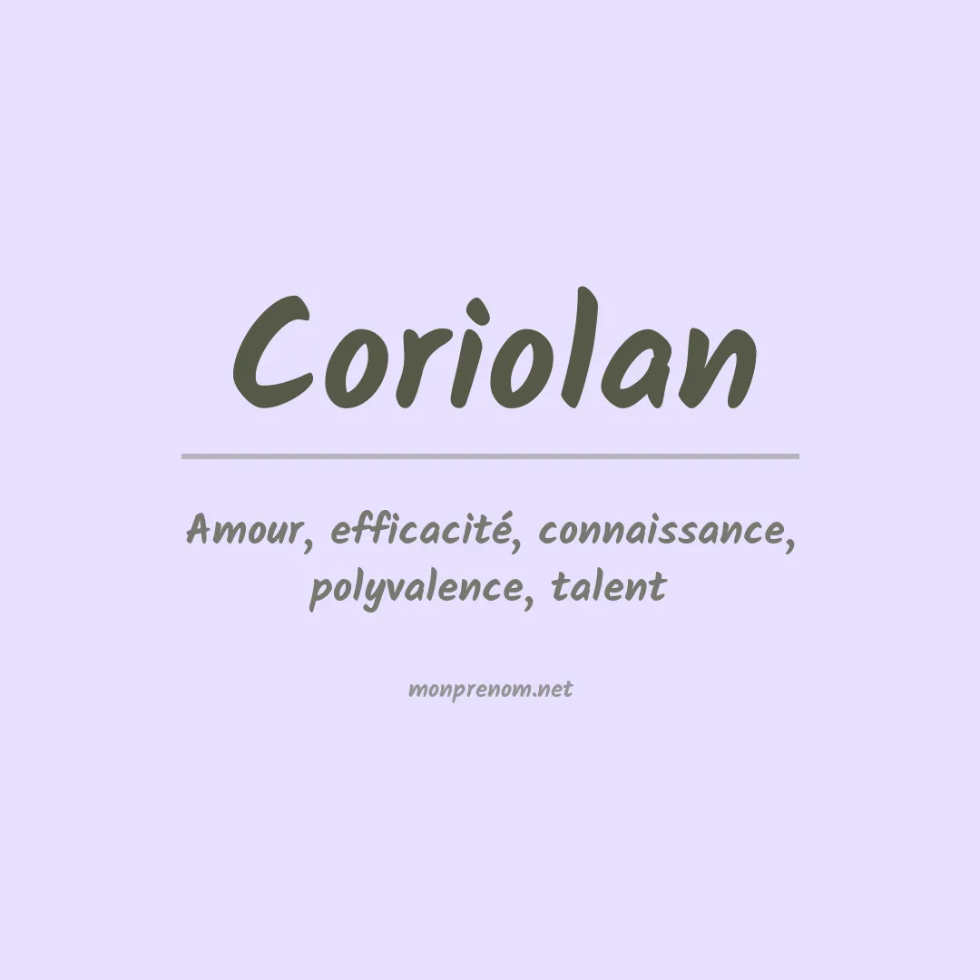 Signification du prénom Coriolan