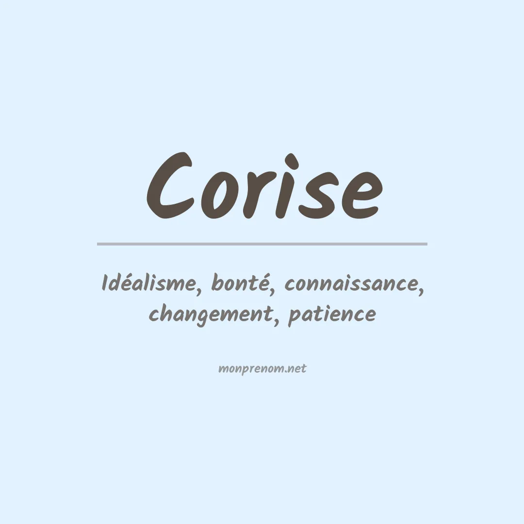 Signification du prénom Corise