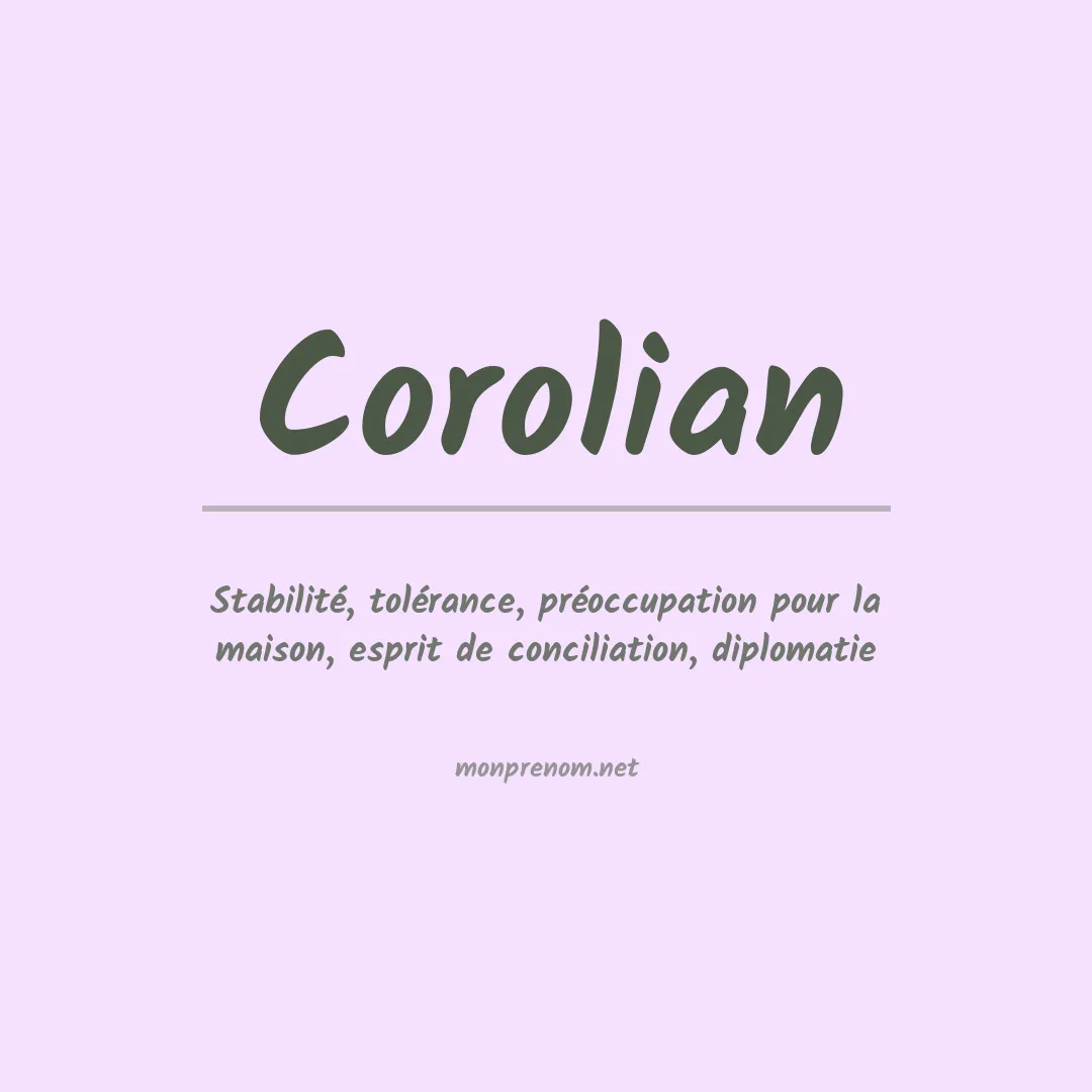 Signification du prénom Corolian