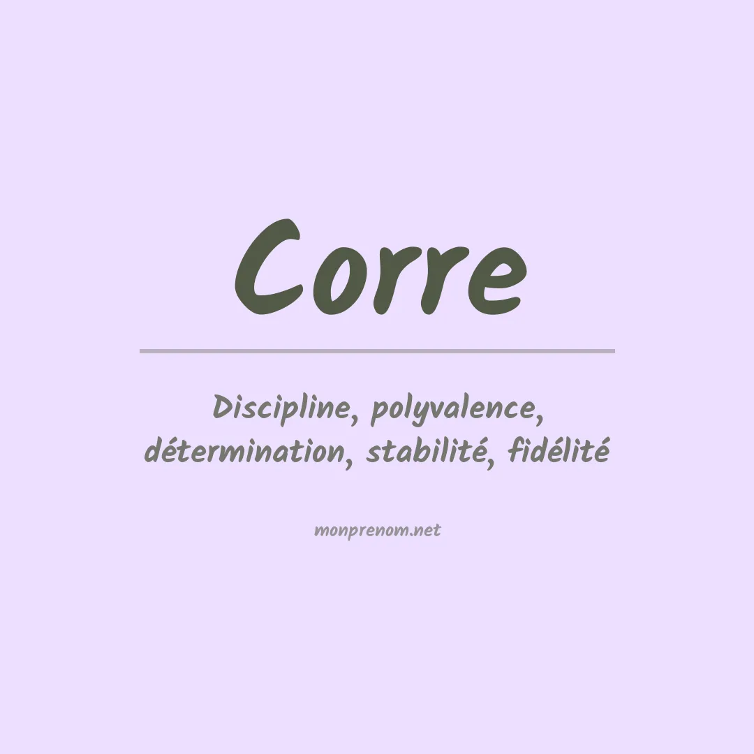 Signification du prénom Corre
