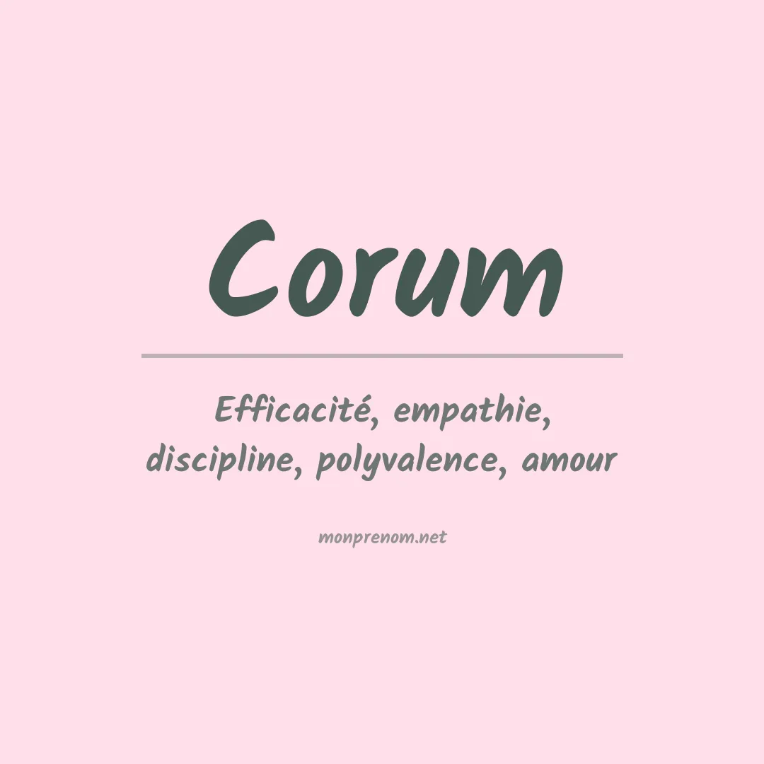 Signification du prénom Corum