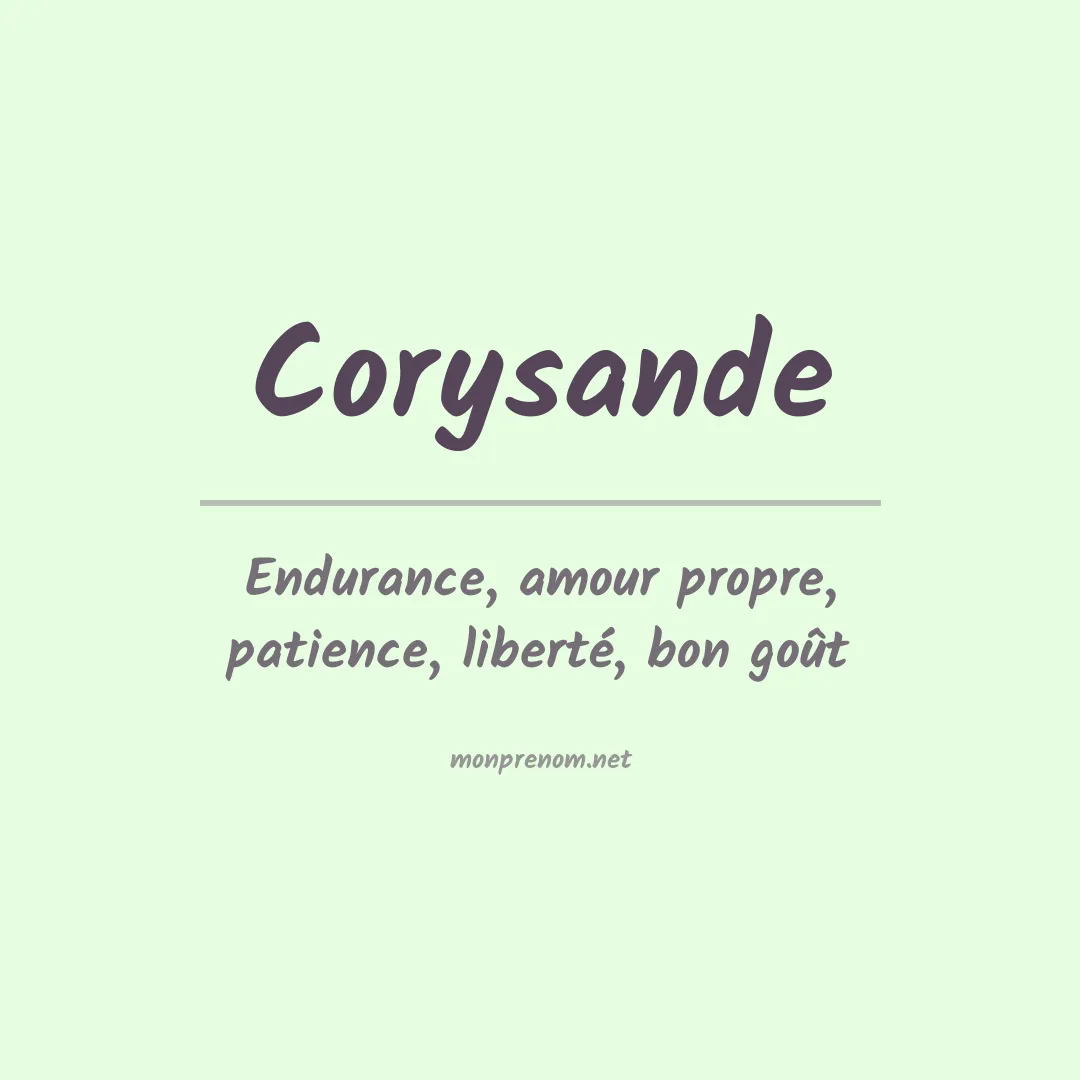Signification du prénom Corysande