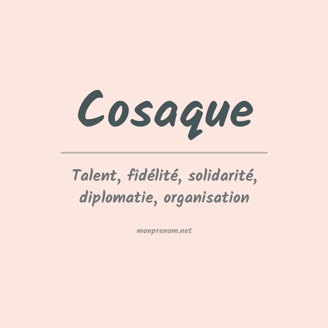 Signification du prénom Cosaque