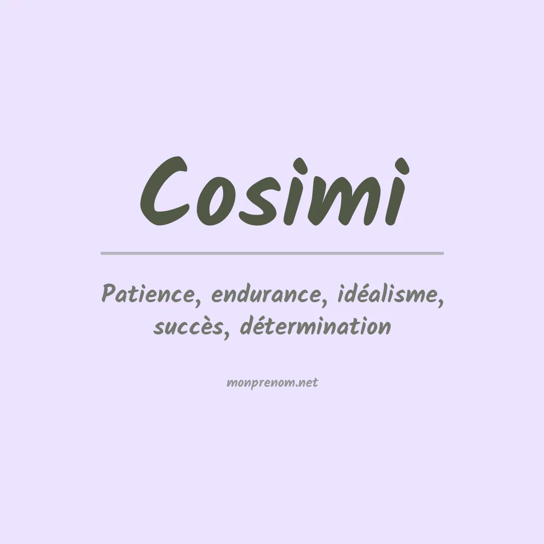 Signification du prénom Cosimi