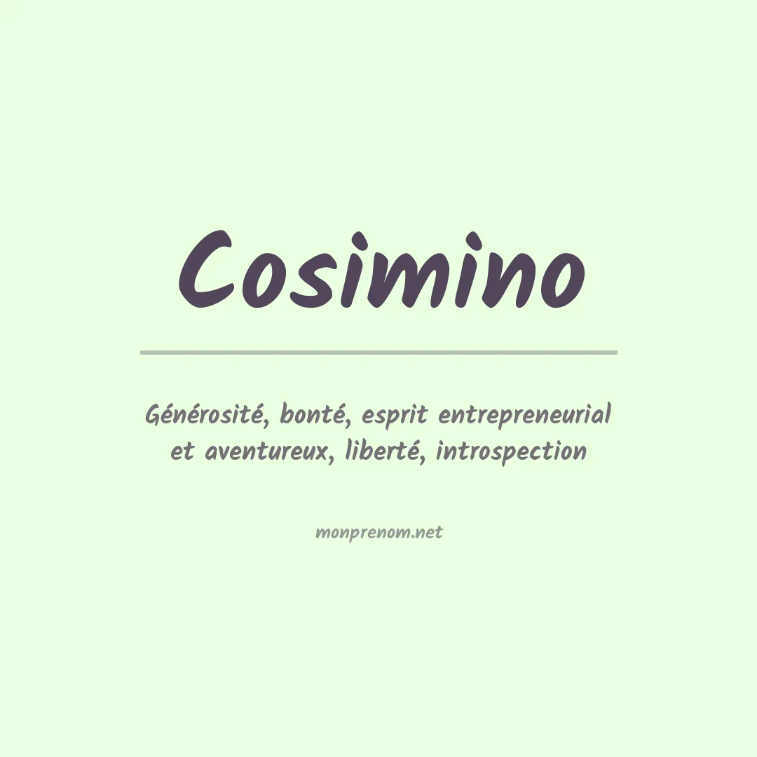 Signification du prénom Cosimino