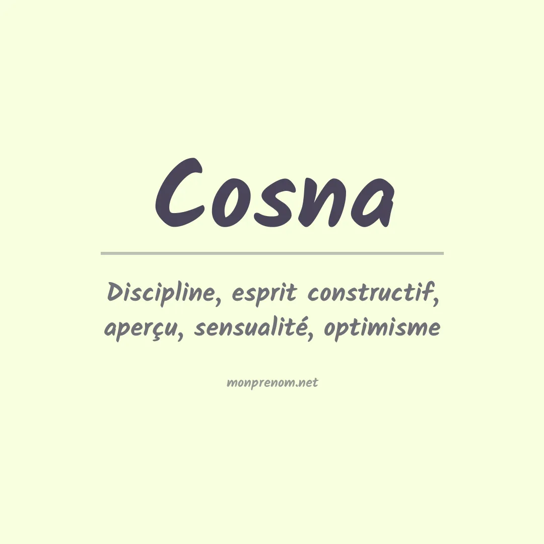 Signification du prénom Cosna
