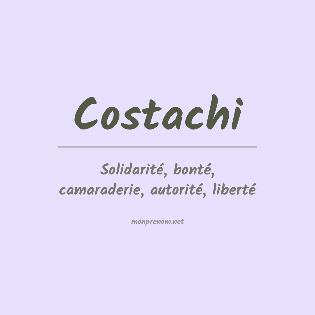 Signification du prénom Costachi