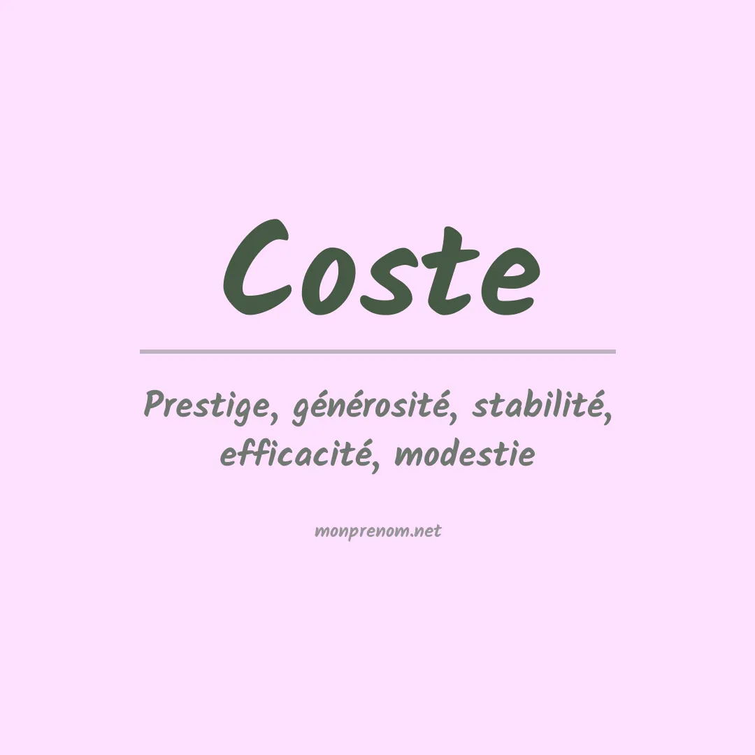 Prénom Coste