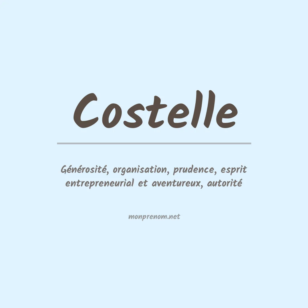 Signification du prénom Costelle
