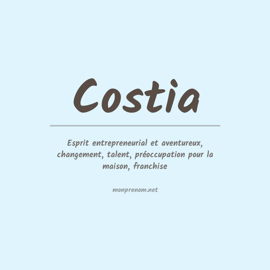 Signification du prénom Costia