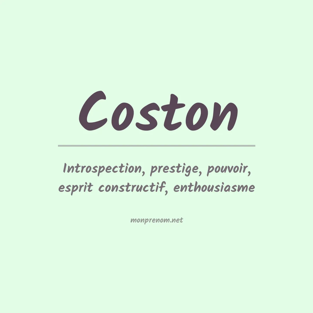 Signification du prénom Coston