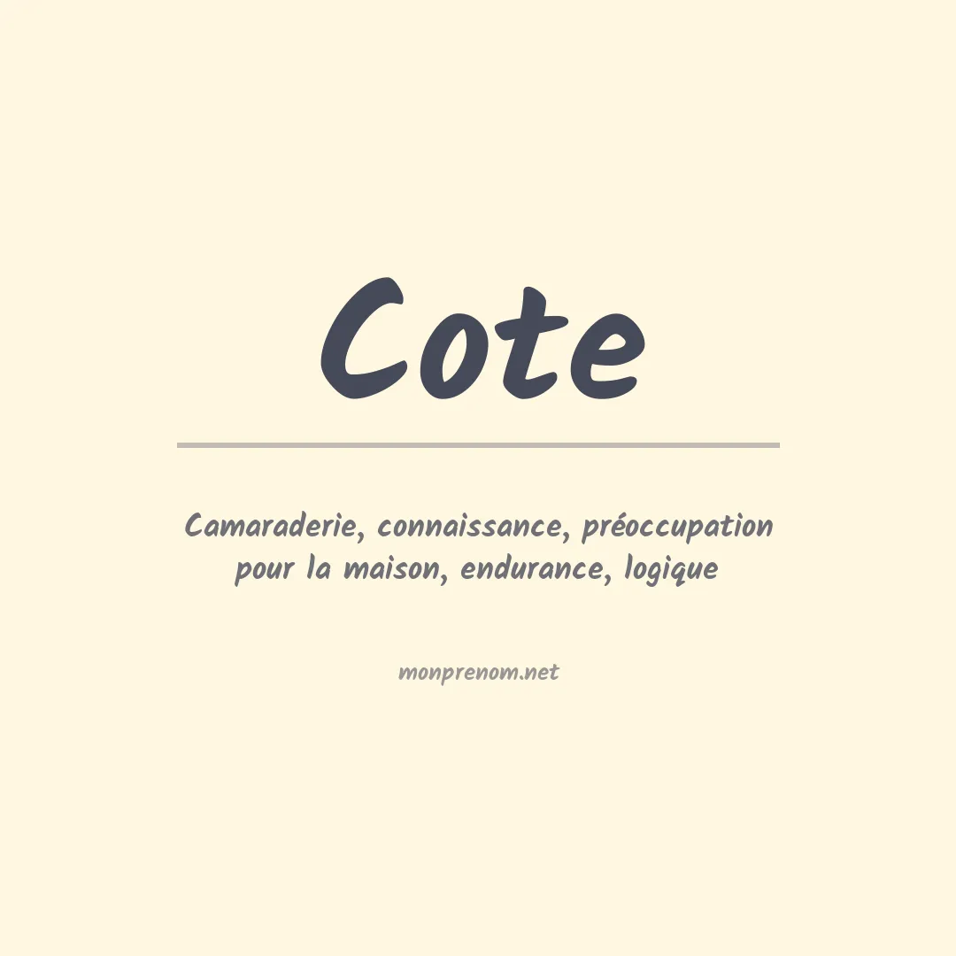 Prénom Cote