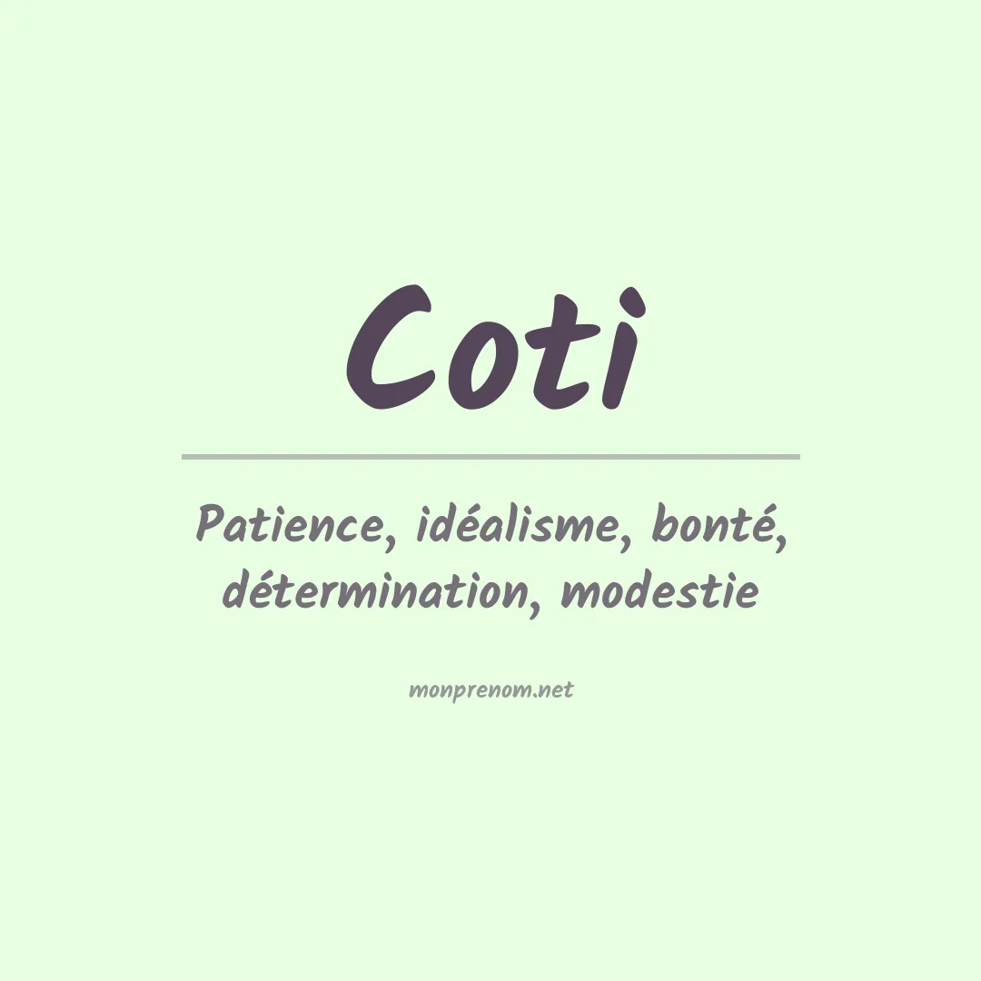 Signification du prénom Coti