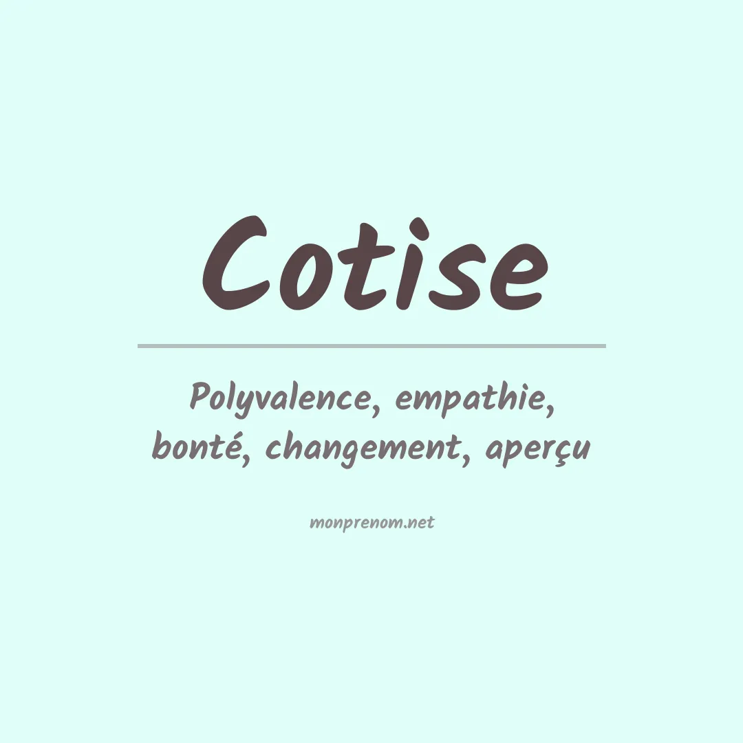 Signification du prénom Cotise