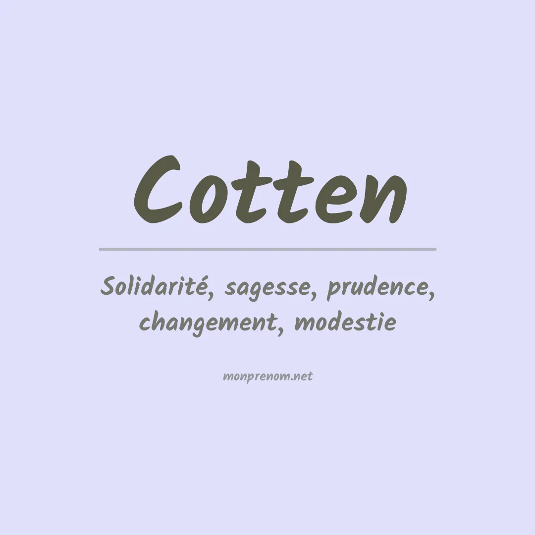 Prénom Cotten