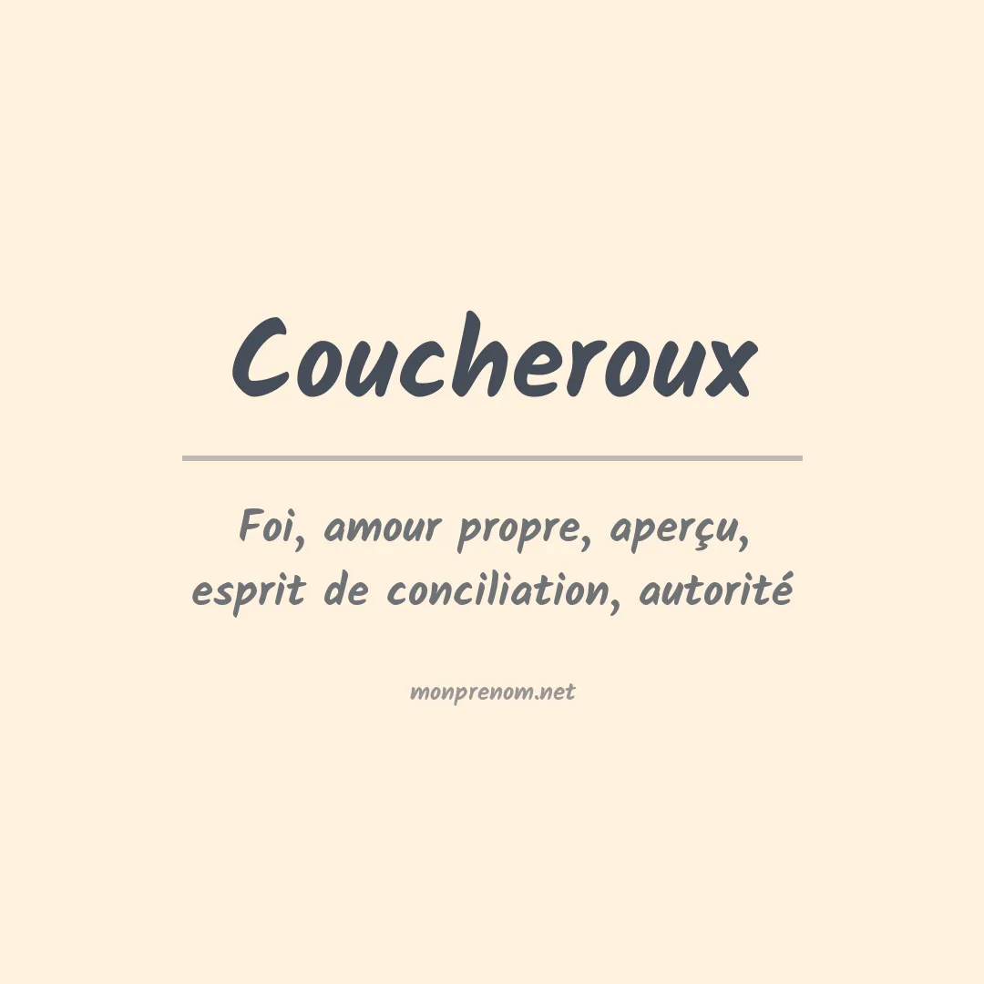 Signification du prénom Coucheroux
