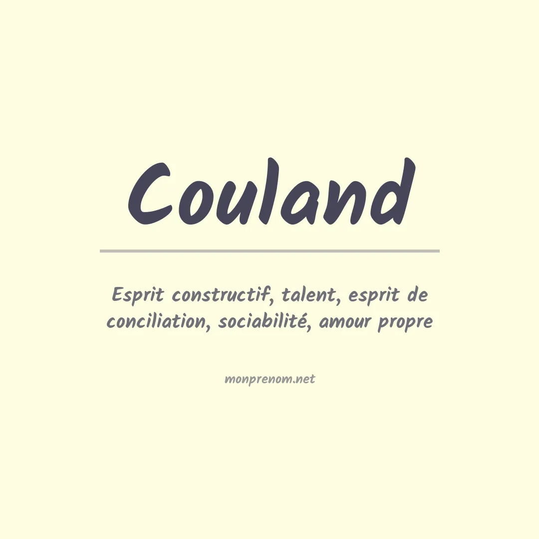 Signification du prénom Couland