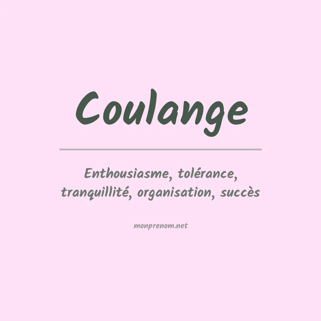 Signification du prénom Coulange