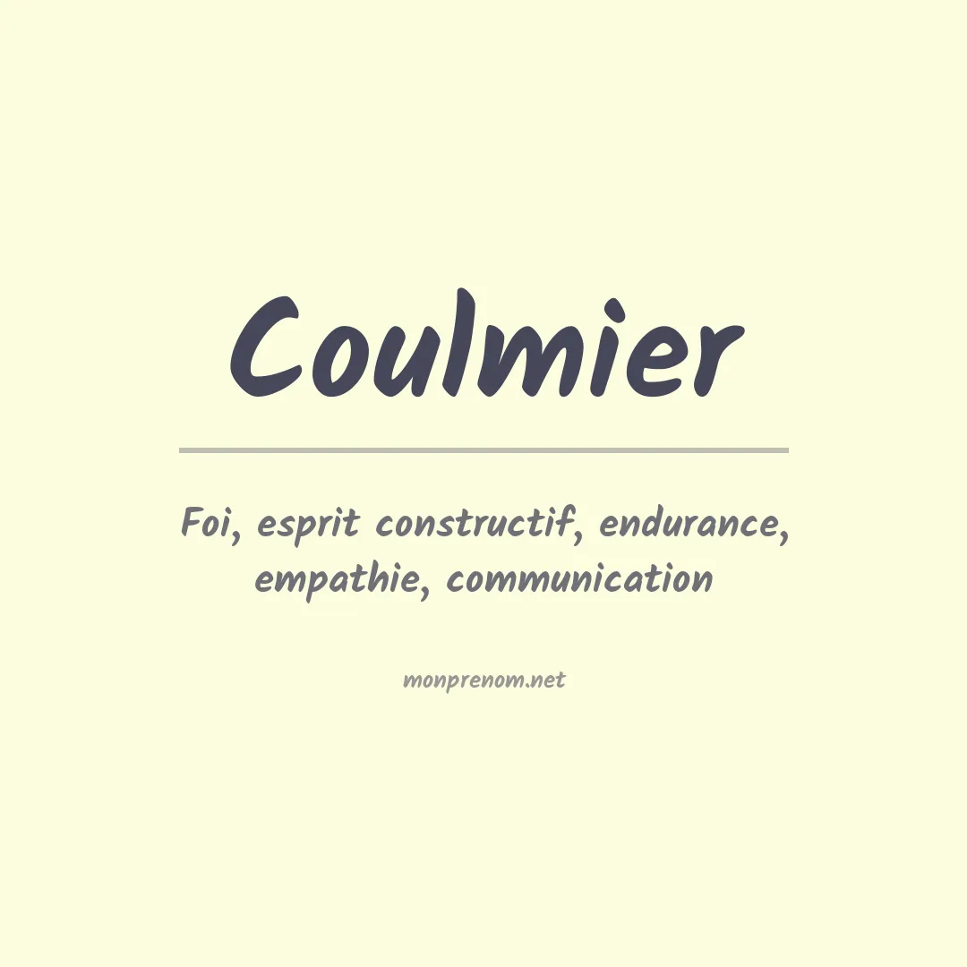 Signification du prénom Coulmier