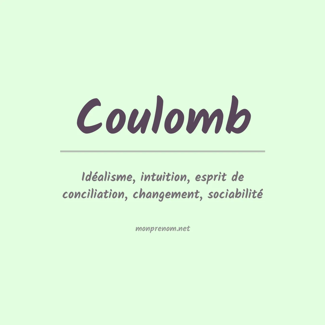 Signification du prénom Coulomb