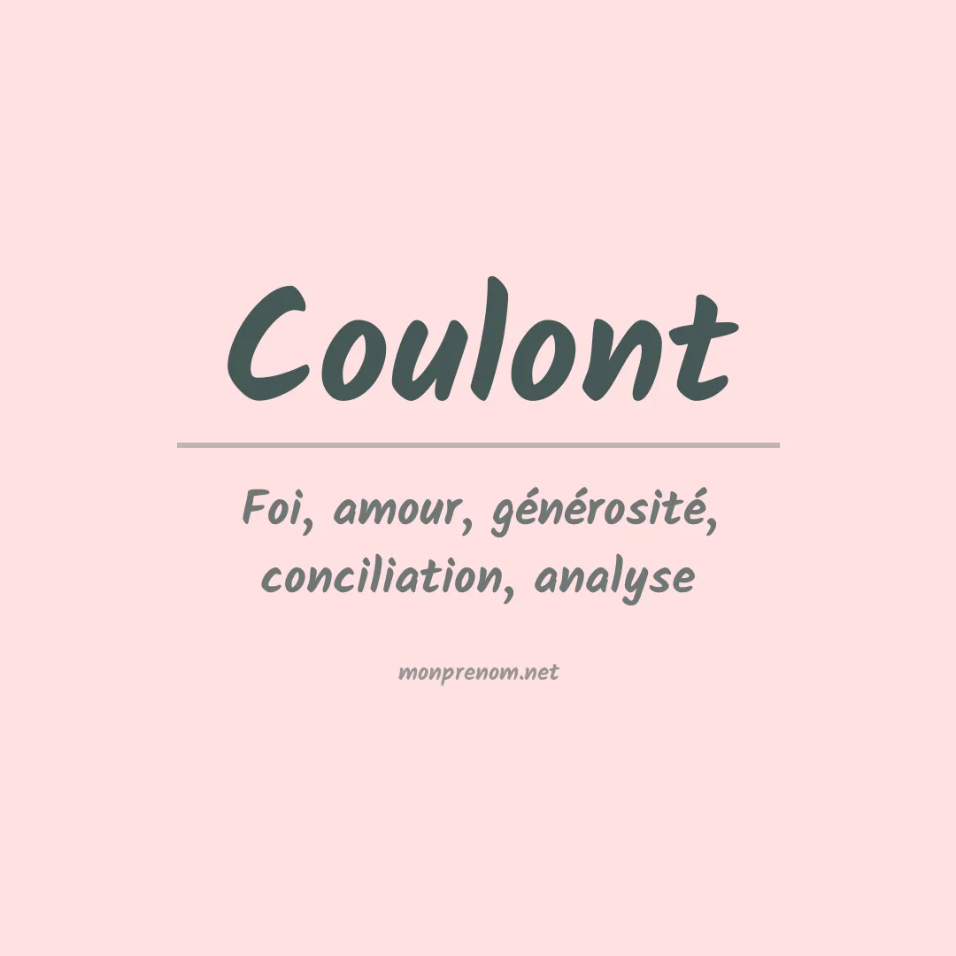 Signification du prénom Coulont