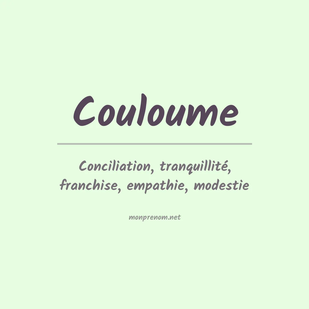 Signification du prénom Couloume