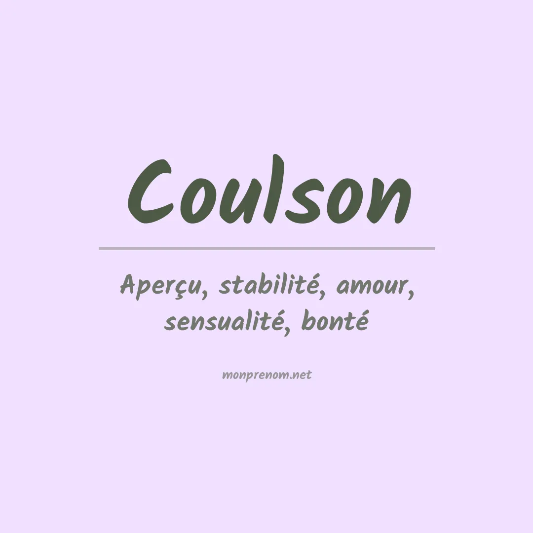Prénom Coulson