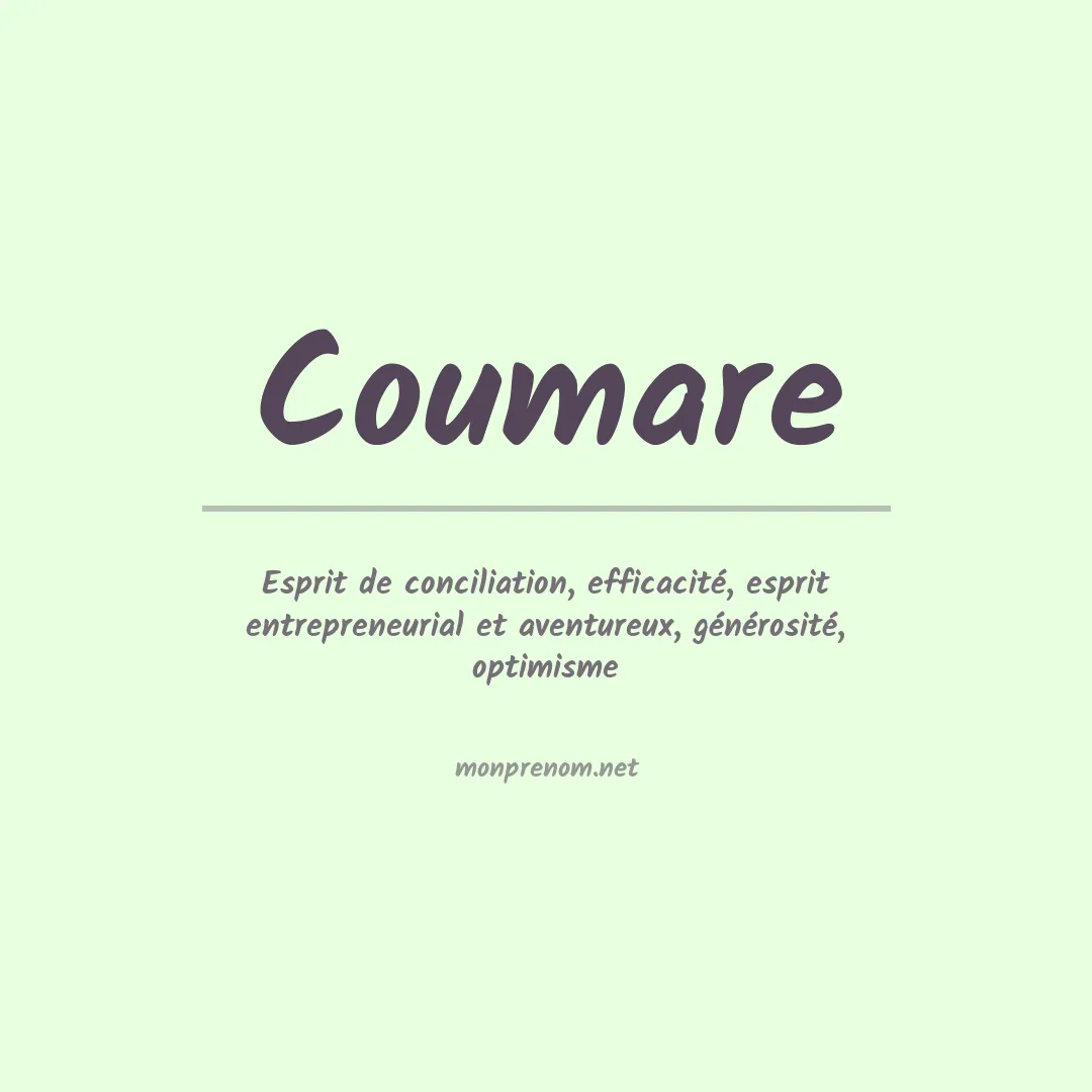 Signification du prénom Coumare