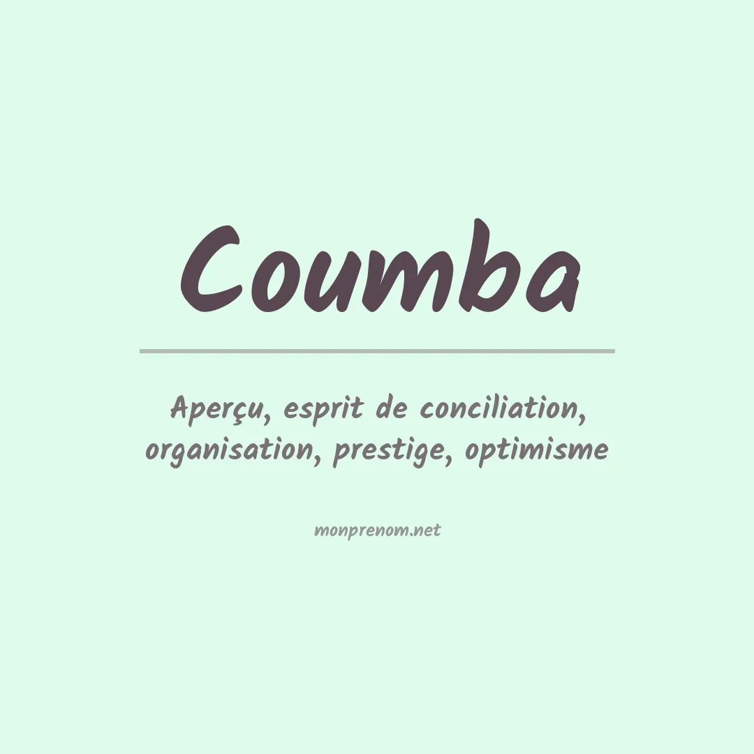 Signification du prénom Coumba