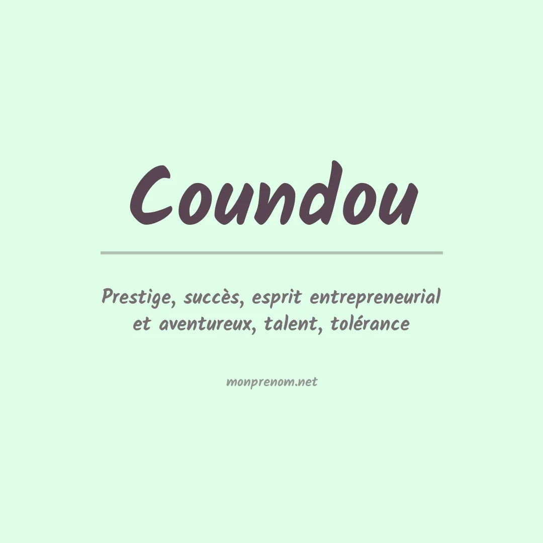 Signification du prénom Coundou