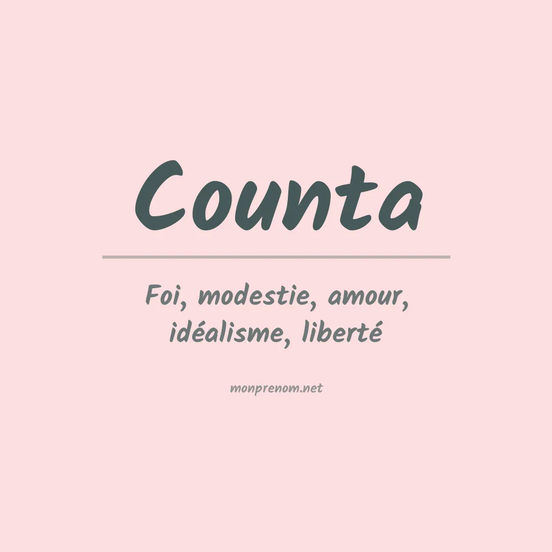 Signification du prénom Counta