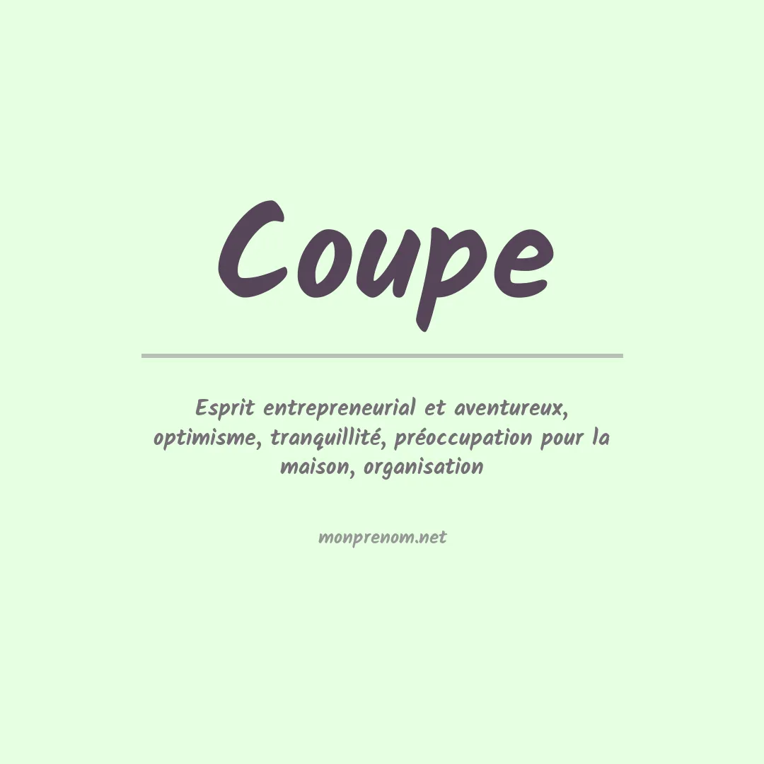 Signification du prénom Coupe
