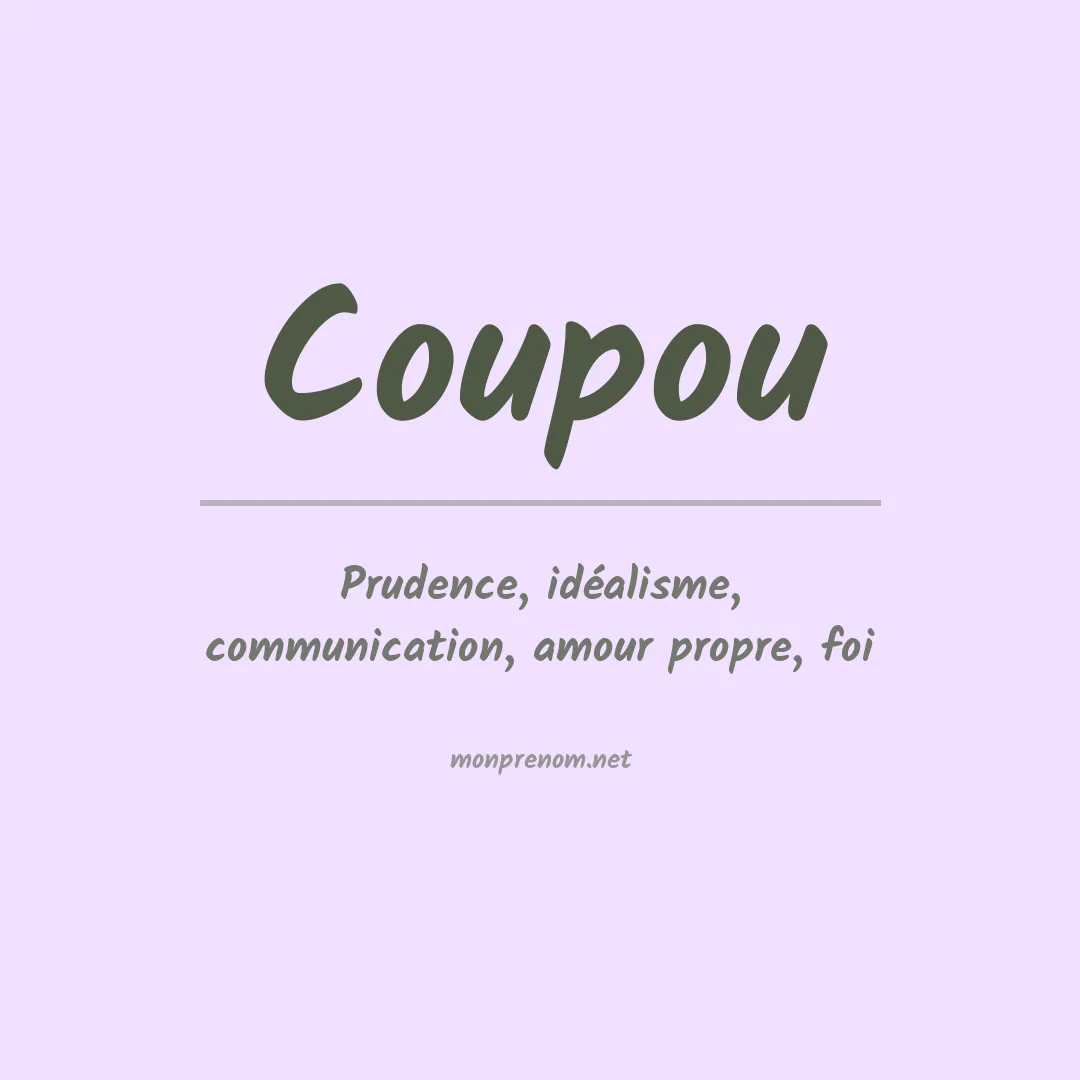 Signification du prénom Coupou