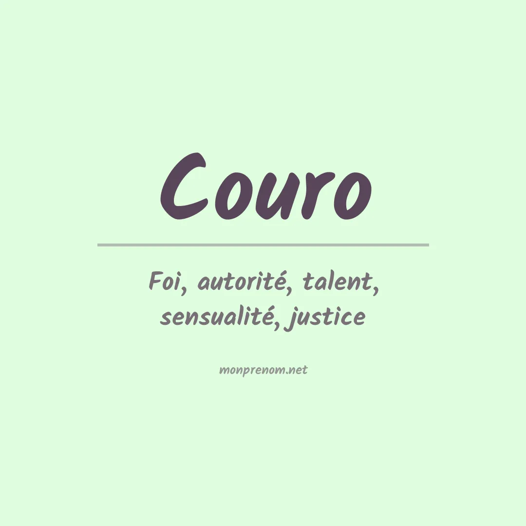 Signification du prénom Couro
