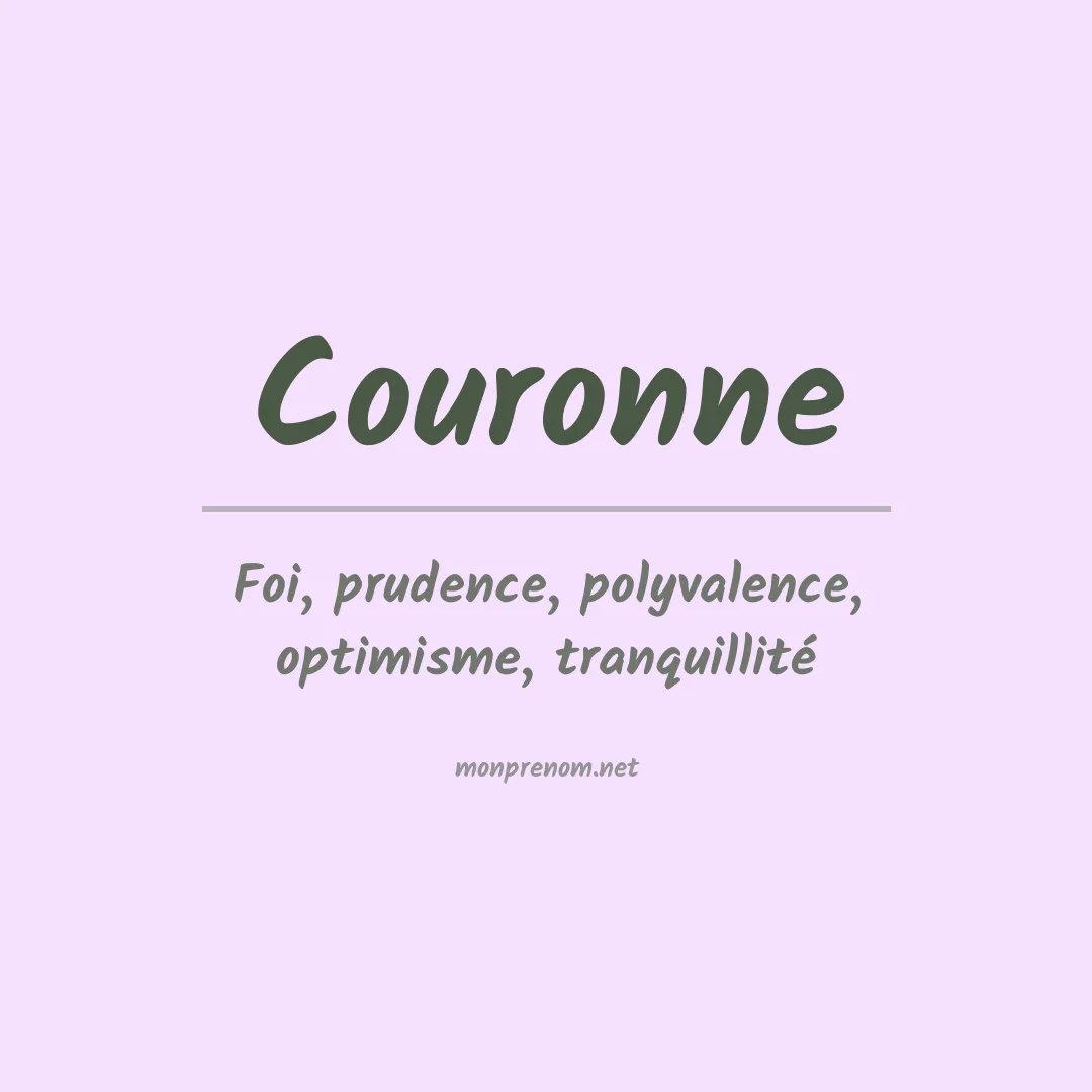 Signification du prénom Couronne