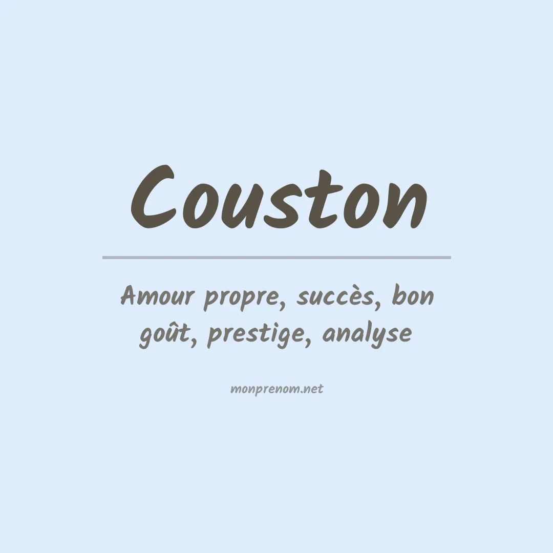 Signification du prénom Couston