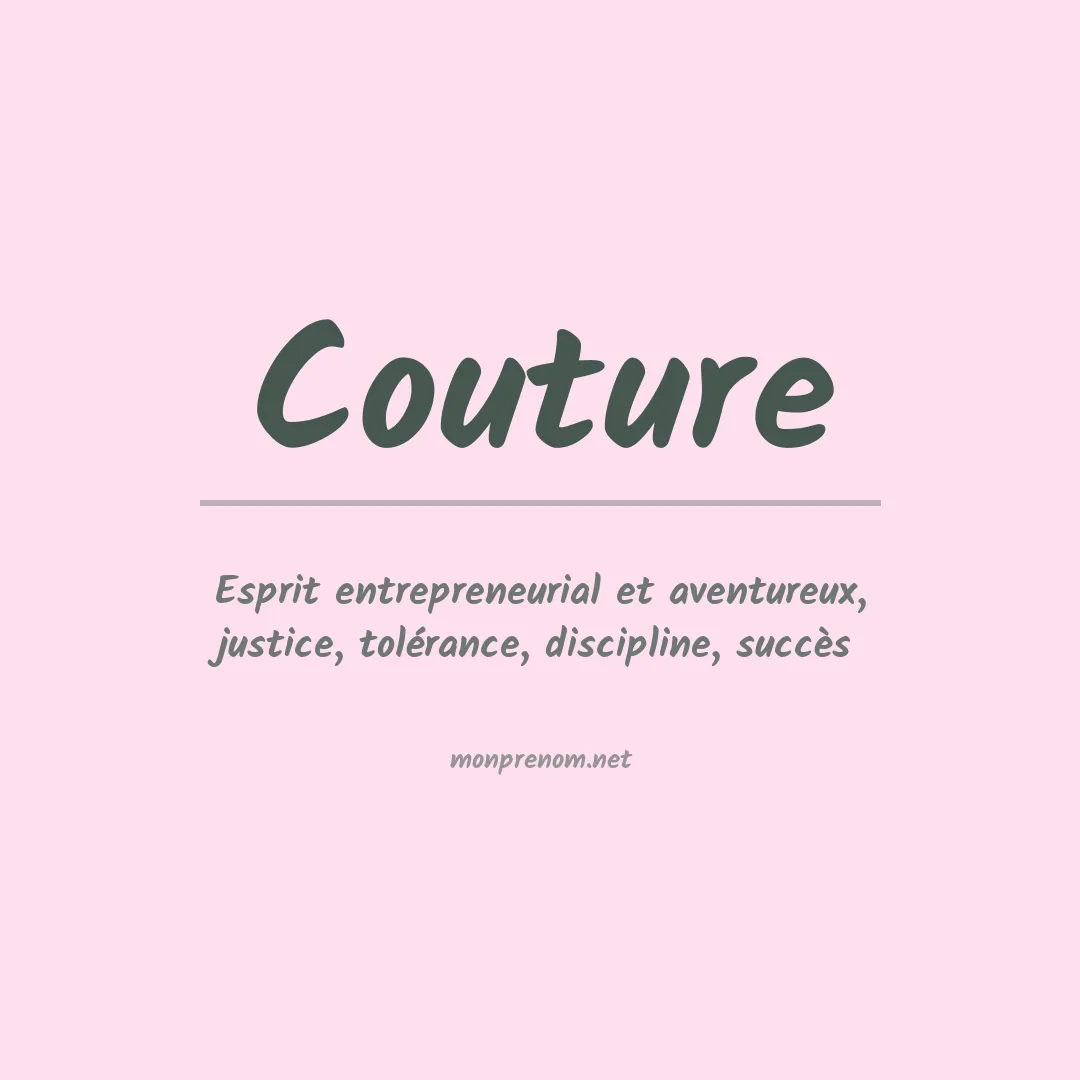 Signification du prénom Couture