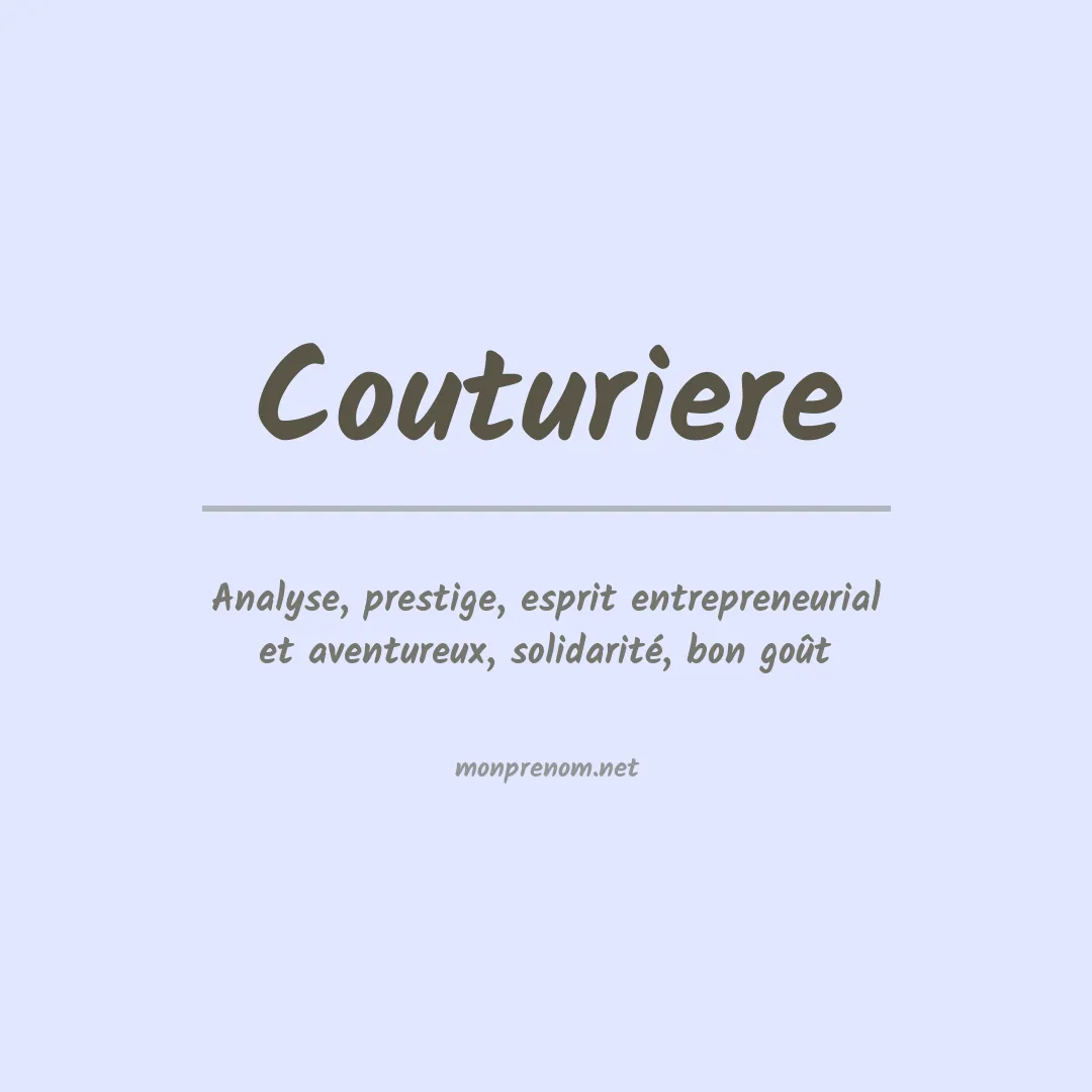 Signification du prénom Couturiere