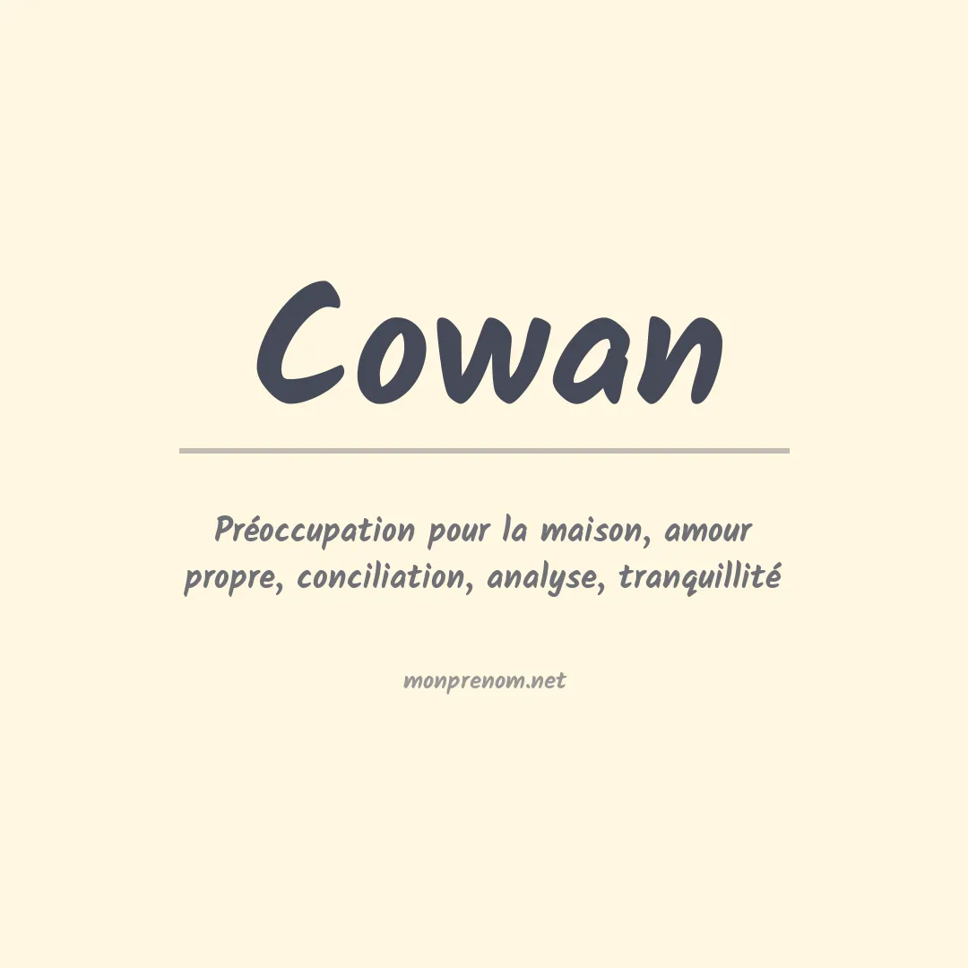 Signification du prénom Cowan