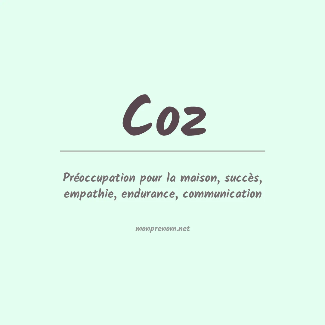 Signification du prénom Coz