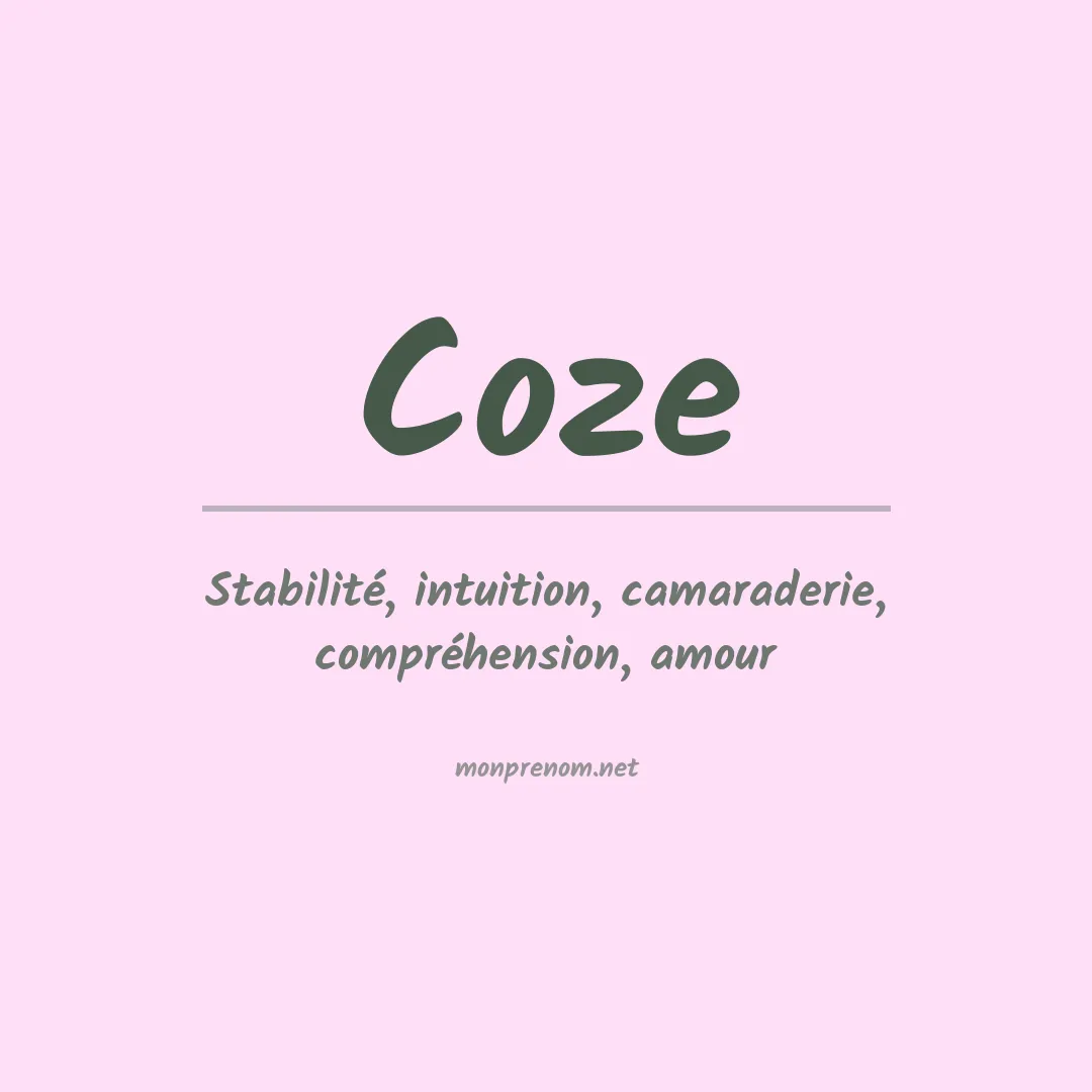 Signification du prénom Coze
