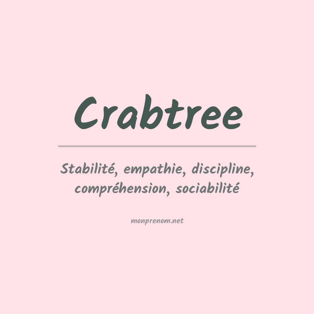 Signification du prénom Crabtree