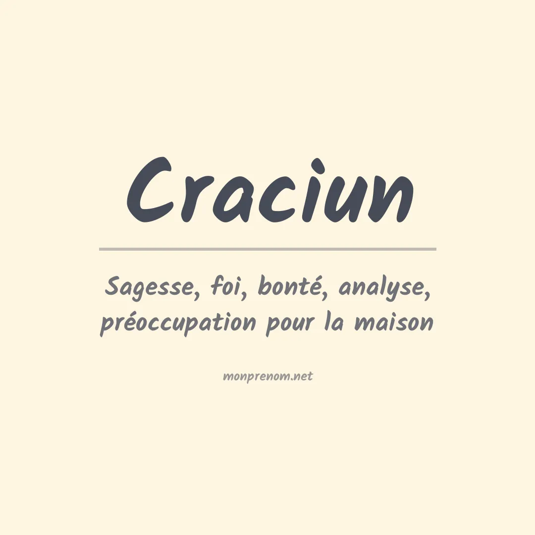 Signification du prénom Craciun