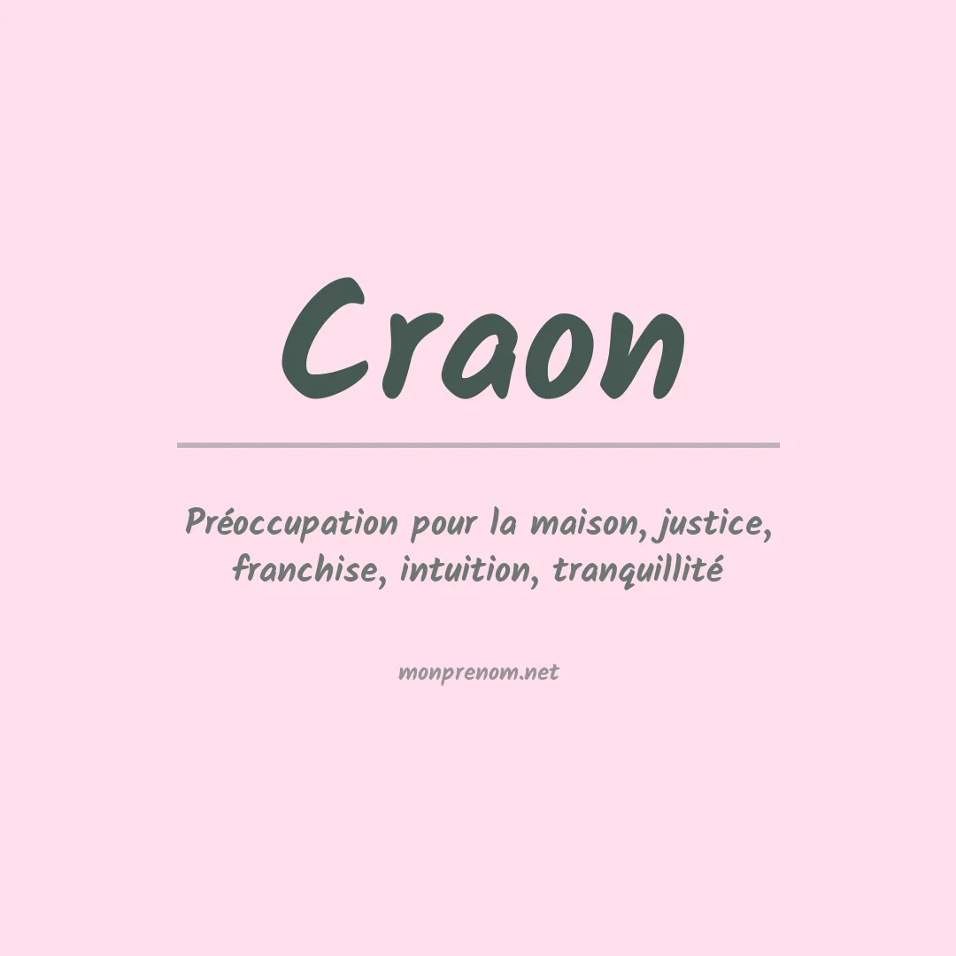 Signification du prénom Craon